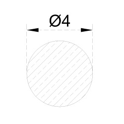 Tyč ø 4 x 2000 mm, kartáčovaná nerez AISI 304 Tyč ø 4 x 2000 mm, kartáčovaná nerez AISI 304